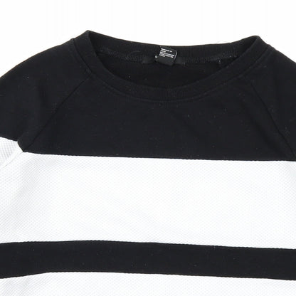 Preloved FOREVER 21 Womens Black Striped  Pullover Sweatshirt Size S - Detail