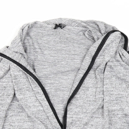 Close-up detail of Izabel women’s grey cardigan jumper, size UK 8