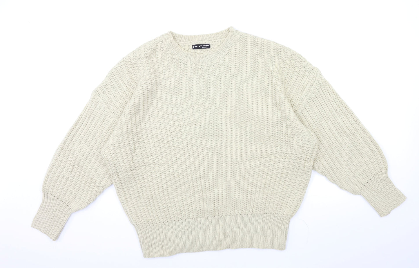 SheIn Womens Beige  Knit Pullover Jumper Size L