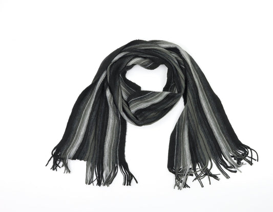 Preworn Mens Grey Striped  Scarf