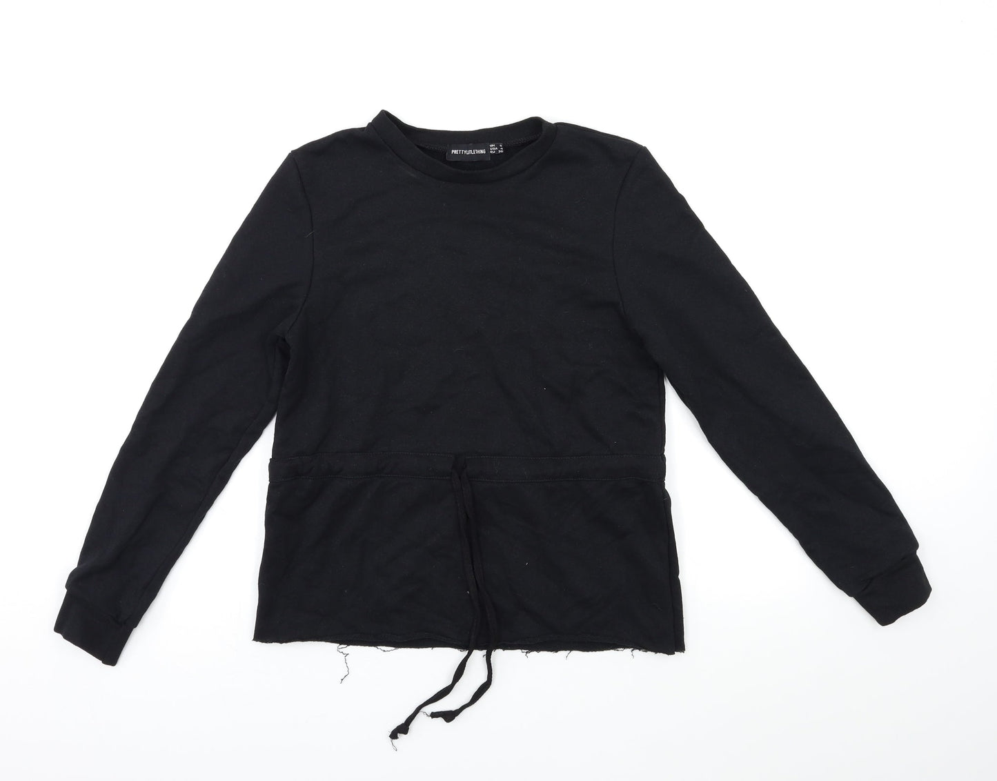 PRETTYLITTLETHING Womens Black   Pullover Sweatshirt Size 8
