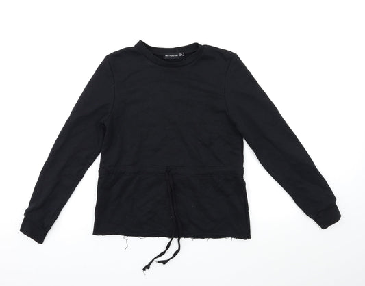 PRETTYLITTLETHING Womens Black   Pullover Sweatshirt Size 8