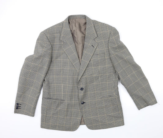 Preworn Mens Beige Check  Jacket Suit Jacket Size 40