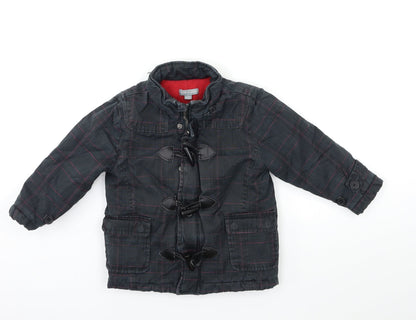 Additional front view of Pumpkin Patch boys’ grey jacket coat, size 3, years