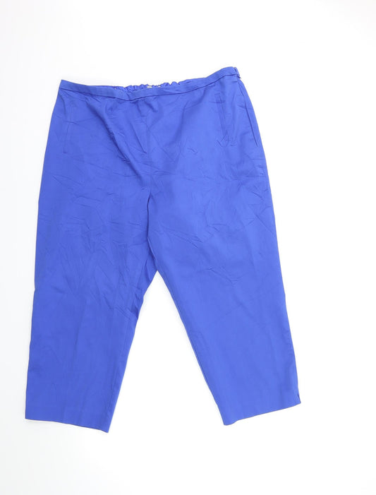 Marks and Spencer Womens Blue   Cropped Trousers Size 34 in L22 in