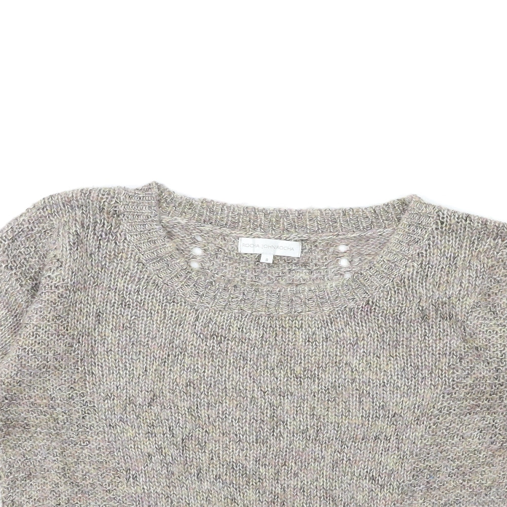 RJR.John Rocha Womens Silver  Knit Pullover Jumper Size 8