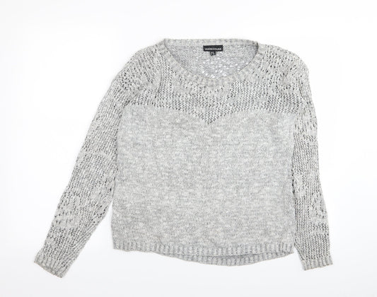 Warehouse Womens Grey   Pullover Jumper Size 8
