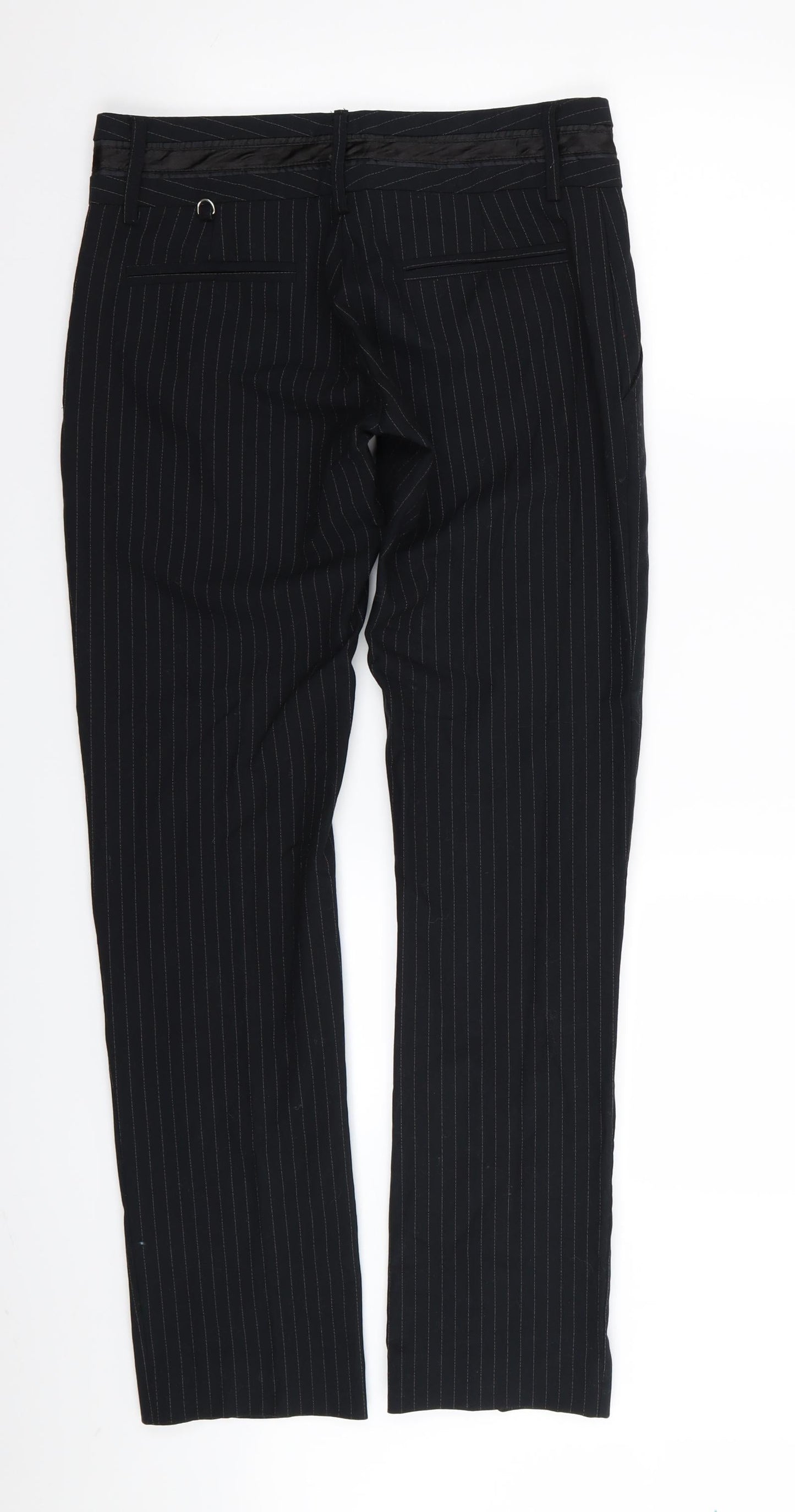 Preworn Womens Black Striped  Trousers  Size 30 in L31 in