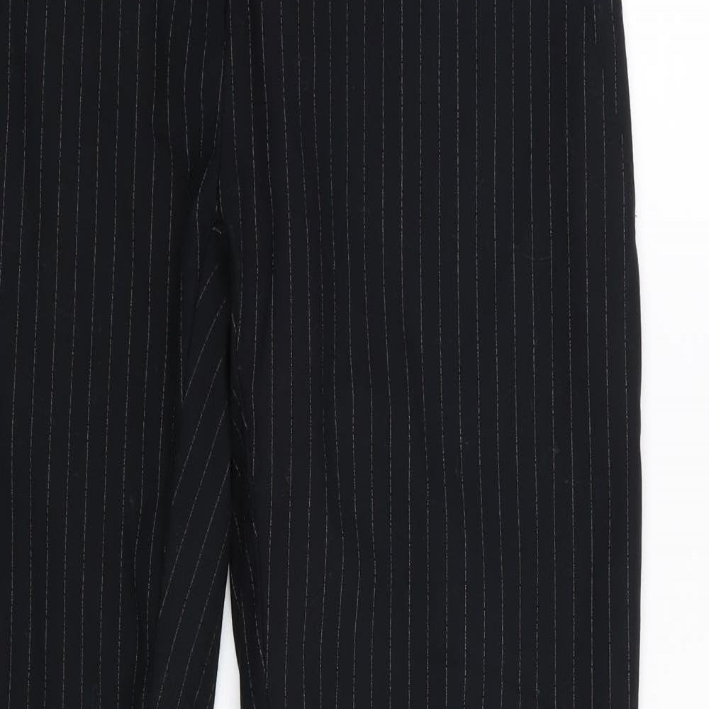 Preworn Womens Black Striped  Trousers  Size 30 in L31 in