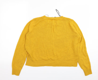 Divided by H&M Womens Yellow   Pullover Jumper Size M