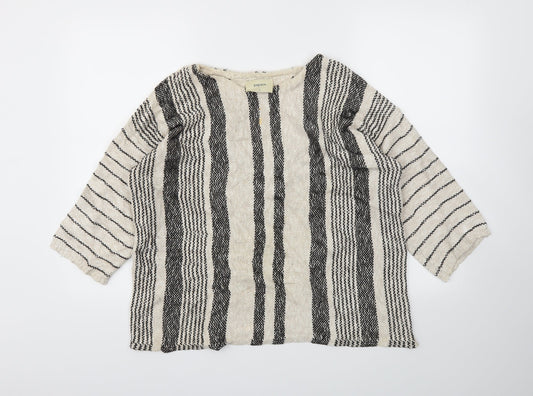 Papaya Womens Beige Striped  Pullover Jumper Size L