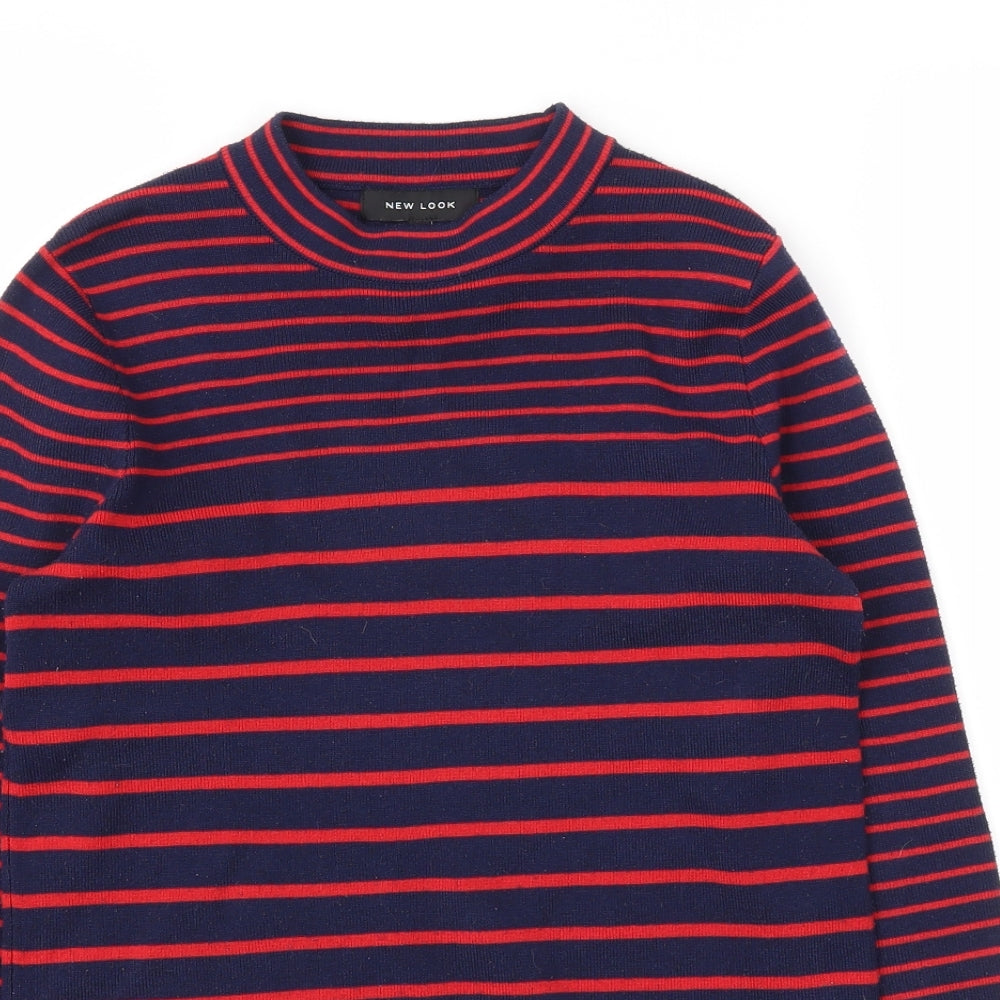 New Look Womens Red Striped  Pullover Jumper Size 10