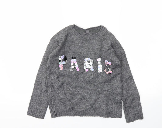 Primark Girls Grey   Pullover Hoodie Size 8-9 Years