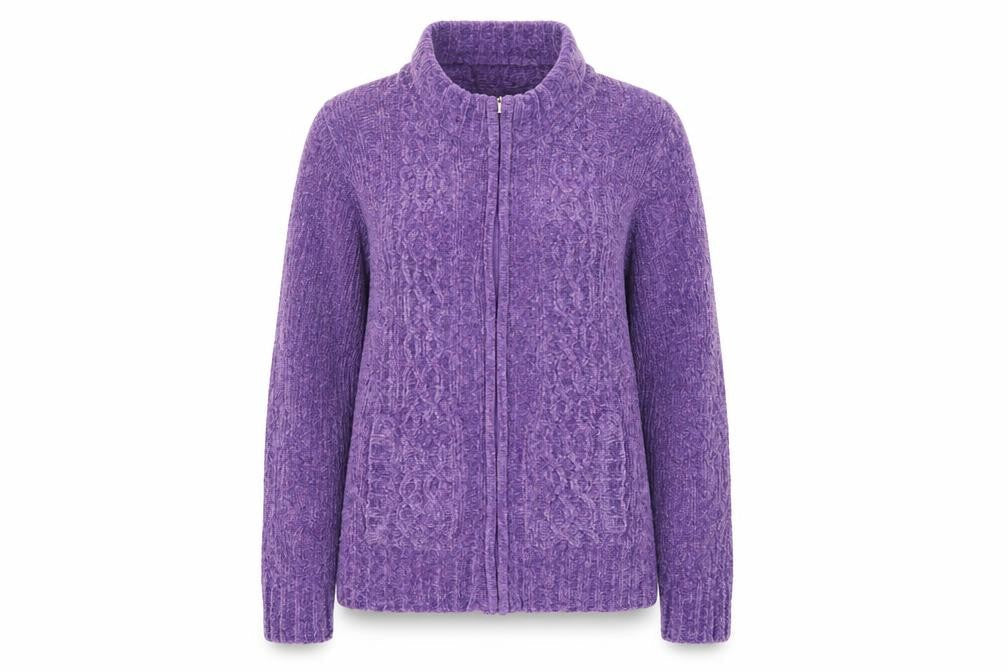 Bonmarché Womens Purple Full Zip Jumper Size M