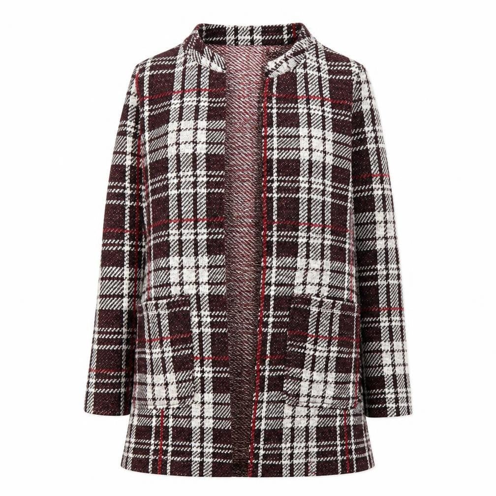 New Look Womens Red Check  Jacket Blazer Size 12