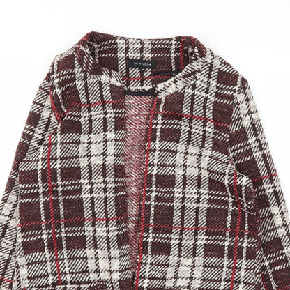 New Look Womens Red Check  Jacket Blazer Size 12