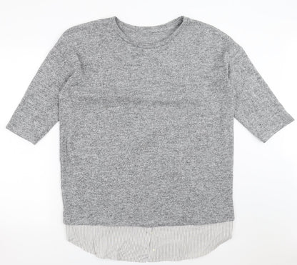 Additional front view of TU women’s grey jumper, size UK 16, - under shirt detail