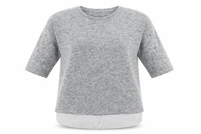 Front view of TU women’s grey jumper, size UK 16, - under shirt detail