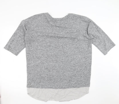 Back view of TU women’s grey jumper, size UK 16, - under shirt detail