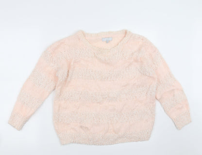 Additional front view of Red Herring women’s pink striped jumper, size UK 16