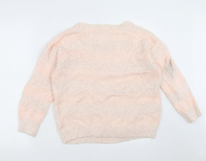 Back view of Red Herring women’s pink striped jumper, size UK 16