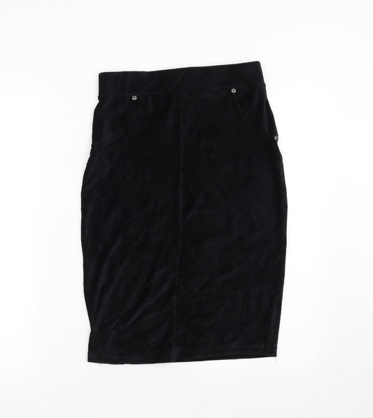 with love Womens Black  Corduroy Straight & Pencil Skirt Size S