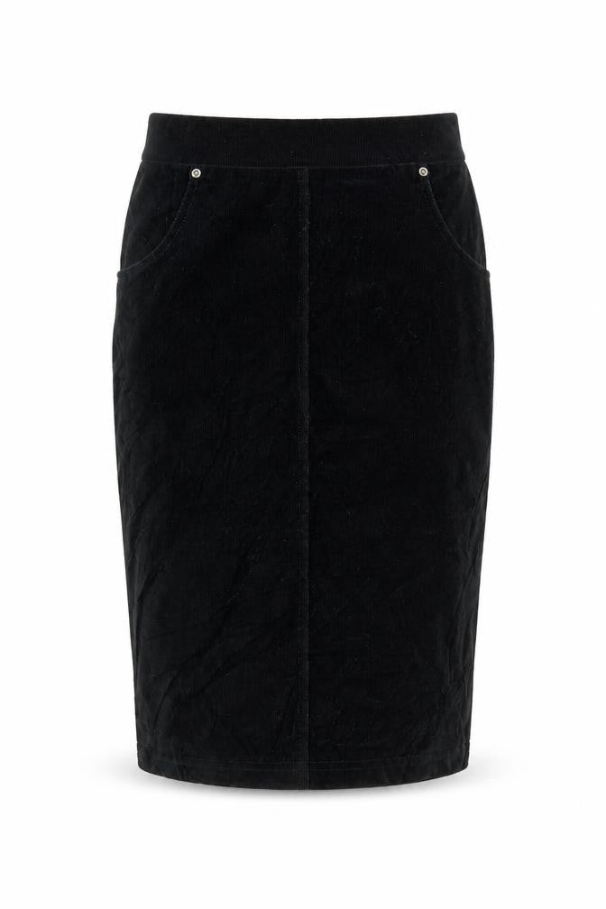 with love Womens Black  Corduroy Straight & Pencil Skirt Size S