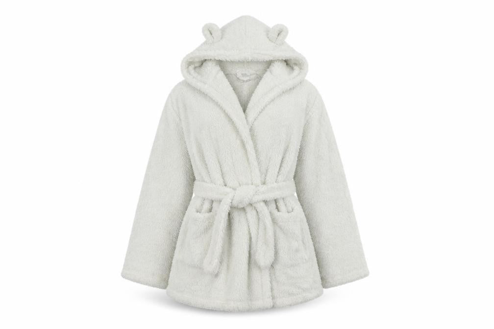 Debenhams Womens White Solid  Top Robe Size 8  - Ears on hood