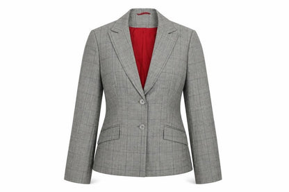 Preworn Womens Grey Check  Jacket Suit Jacket Size 10
