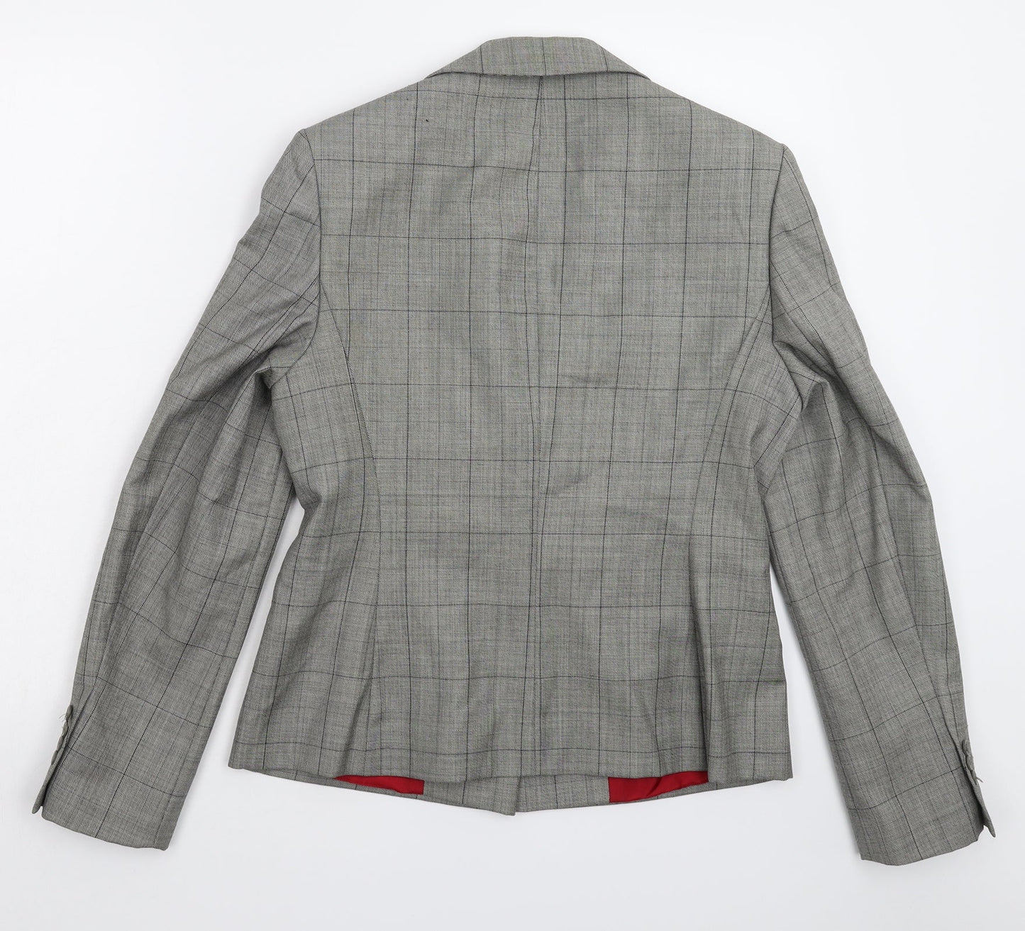 Preworn Womens Grey Check  Jacket Suit Jacket Size 10