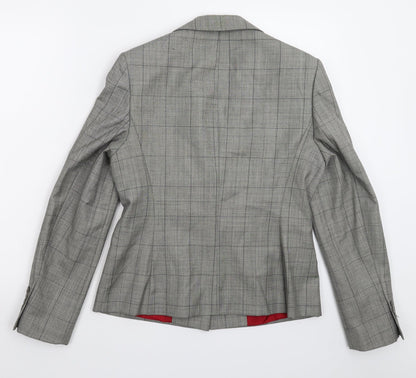Preworn Womens Grey Check  Jacket Suit Jacket Size 10