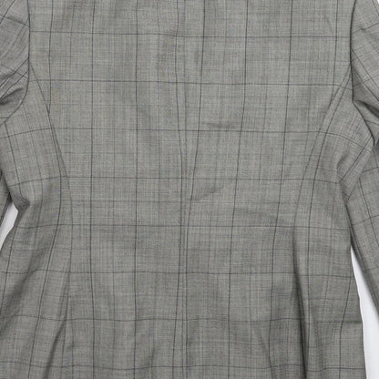 Preworn Womens Grey Check  Jacket Suit Jacket Size 10
