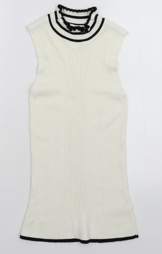 F&F Womens White  Knit Pullover Jumper Size 12