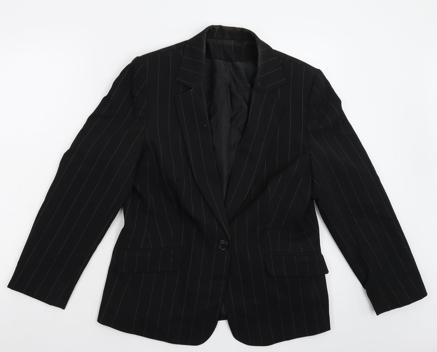 Dorothy Perkins Womens Black Striped  Jacket Suit Jacket Size 14