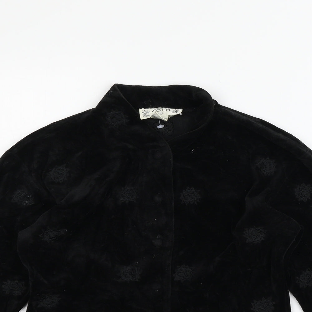 SOHO Womens Black   Basic Button-Up Size S