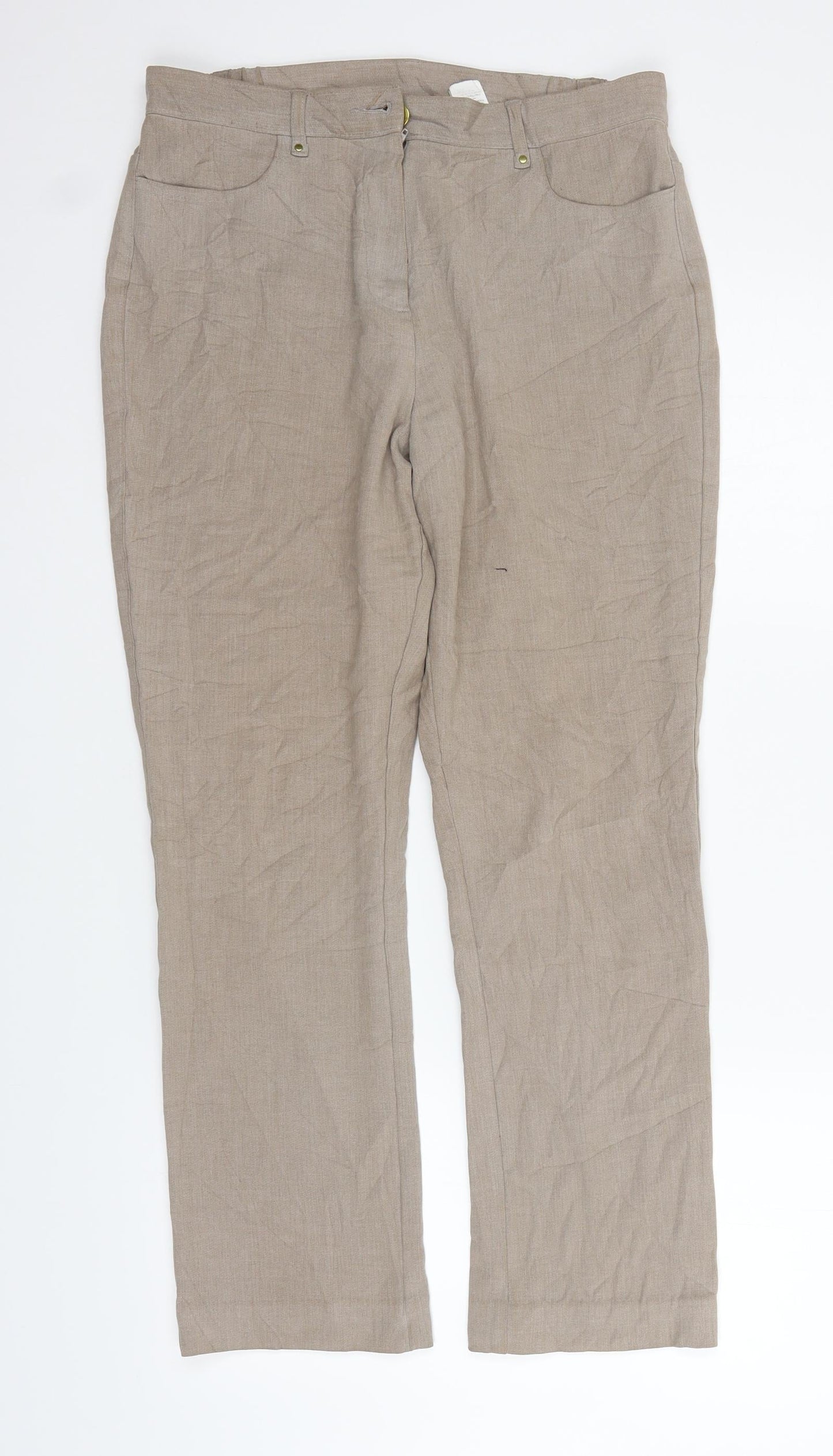 Marks and Spencer Womens Beige   Trousers  Size 12 L25 in