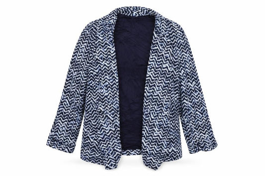 Preworn Womens Blue Geometric  Cardigan Jumper Size M