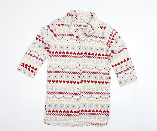 Preworn Womens White Geometric  Top Pyjama Top Size 8
