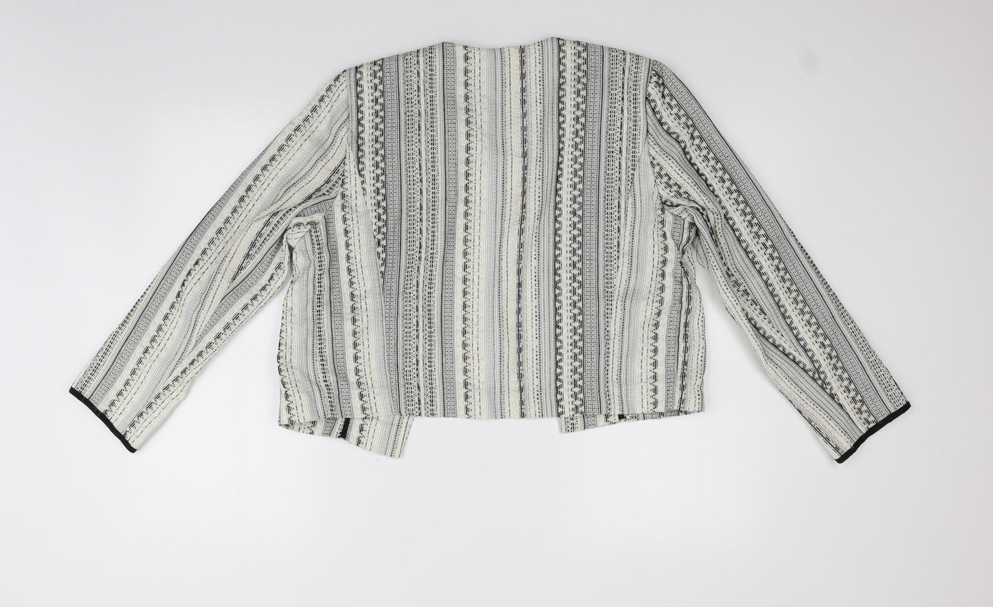 Wallis Womens White Geometric  Jacket Blazer Size 12