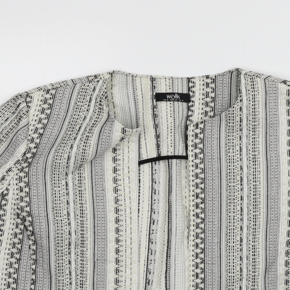 Wallis Womens White Geometric  Jacket Blazer Size 12