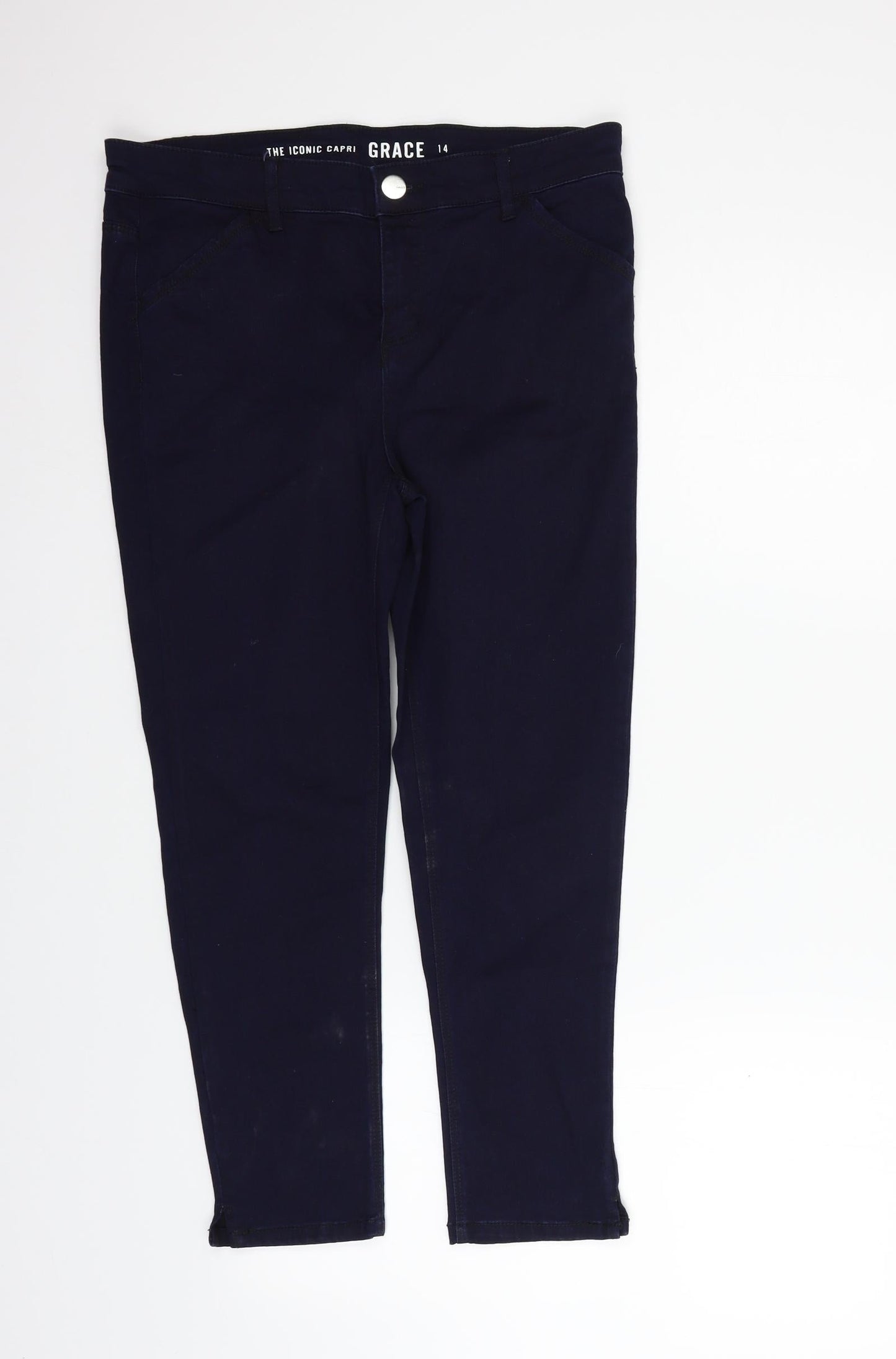 Oasis Womens Blue   Trousers  Size 14 L24 in