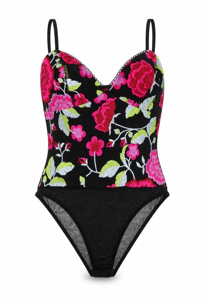 Topshop Womens Black Floral  Basic Blouse Size 10