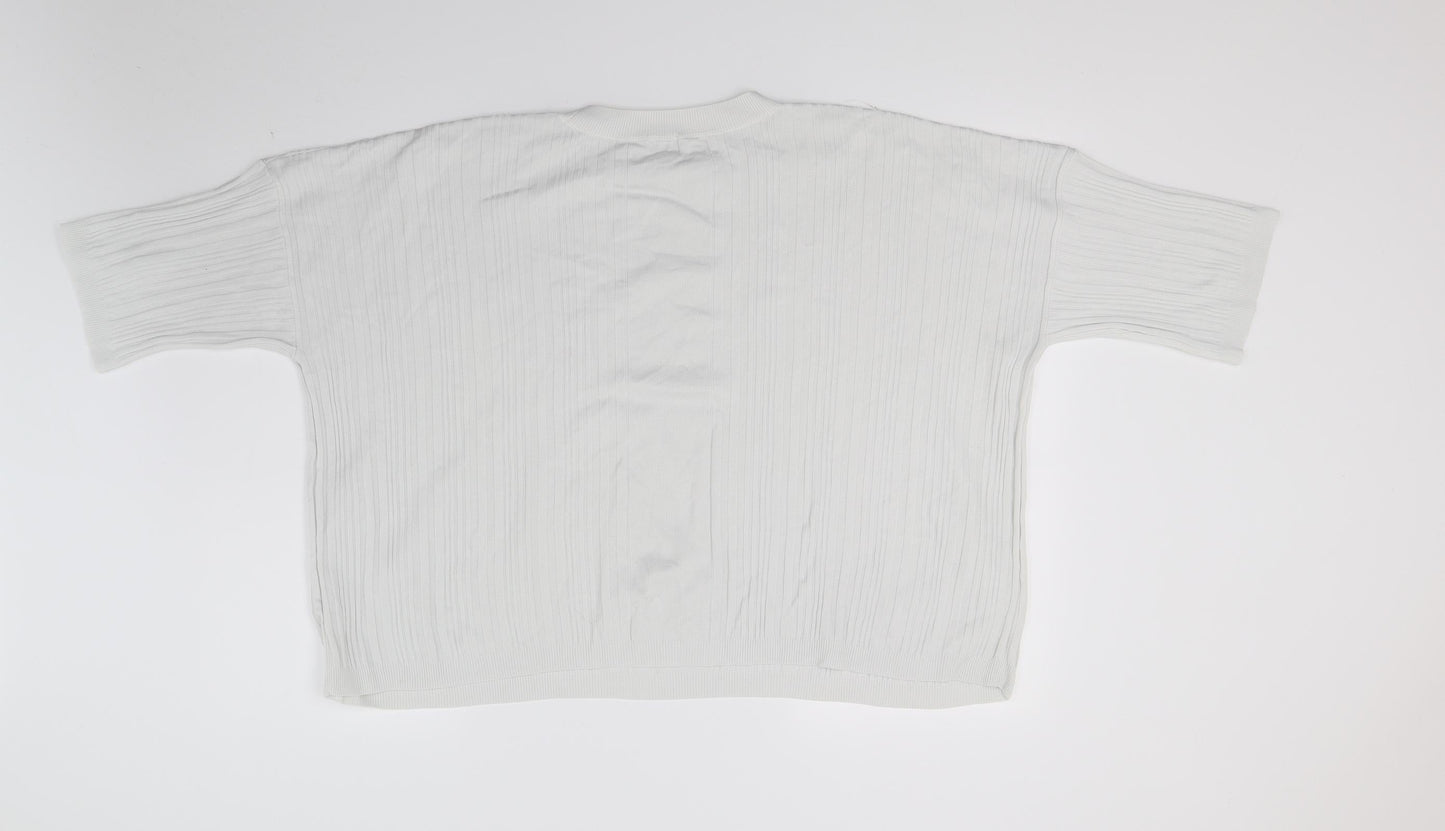 River Island Womens White  Knit Pullover Jumper Size 10