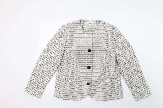 Marks and Spencer Womens White Striped  Jacket Coat Size 16