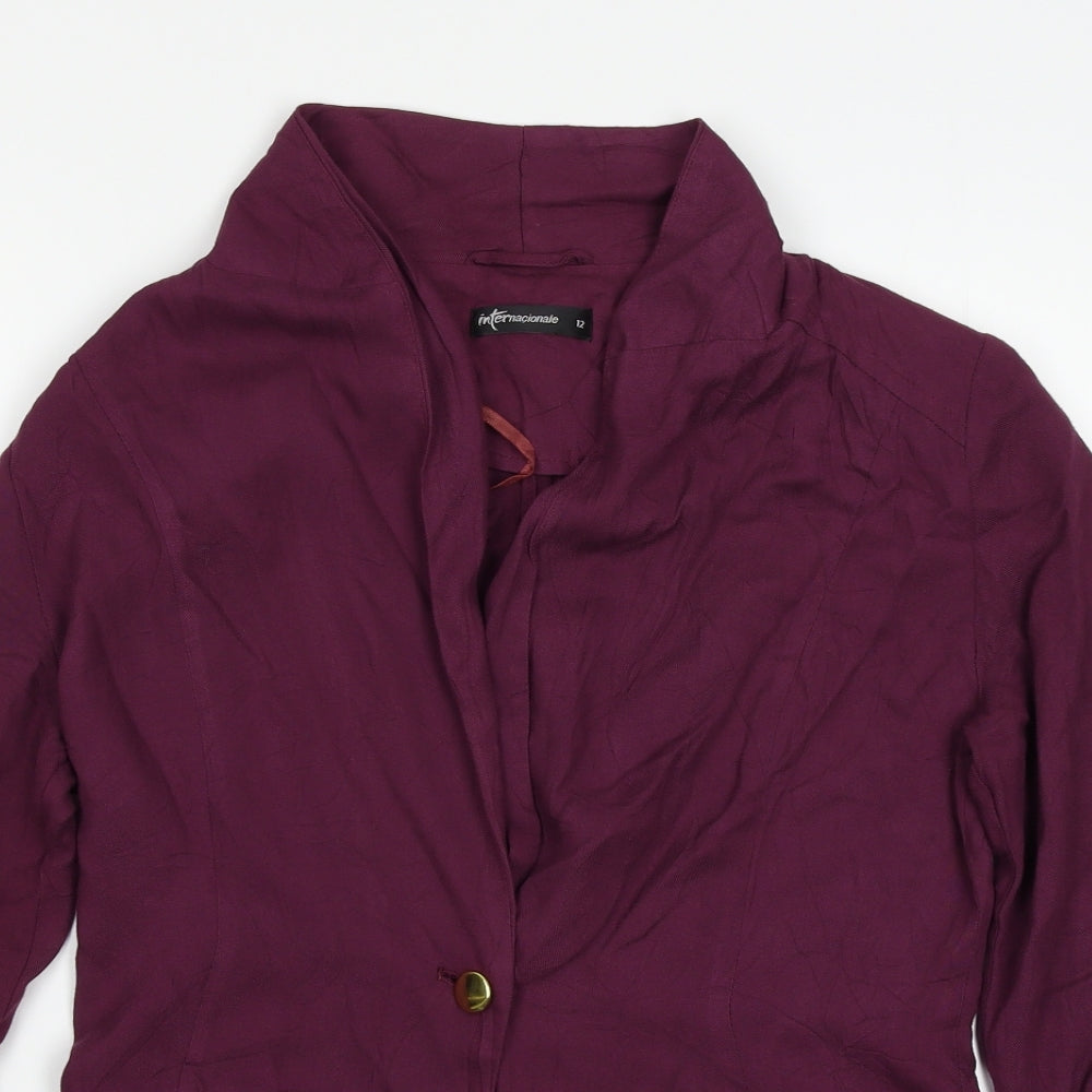 Internacionale Womens Purple   Jacket Blazer Size 12