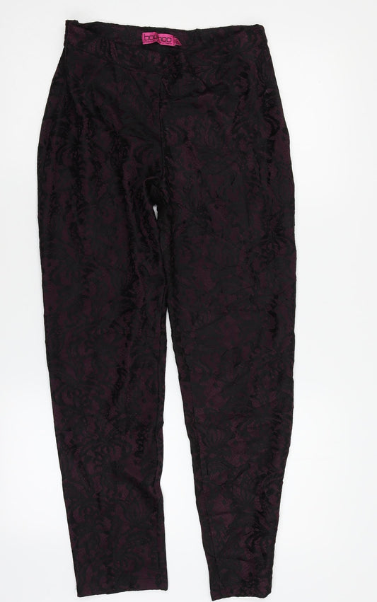 Boohoo Womens Purple   Trousers  Size 10 L25 in