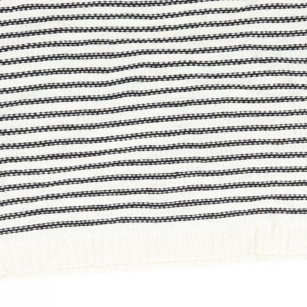 H&M Womens White Striped  Pullover Jumper Size 4  - Oversized