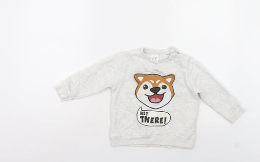 Zara Girls Grey   Henley Sweatshirt Size 3-4 Years