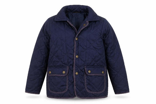 Front view of Souls Glory boys’ blue puffer jacket jacket, size 7-8, years
