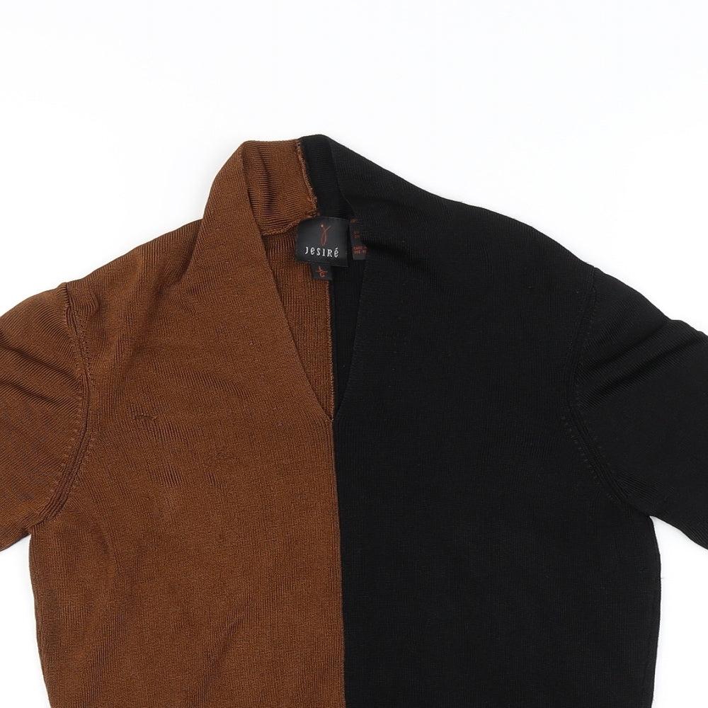 Jesire Womens Brown   Basic Blouse Size L